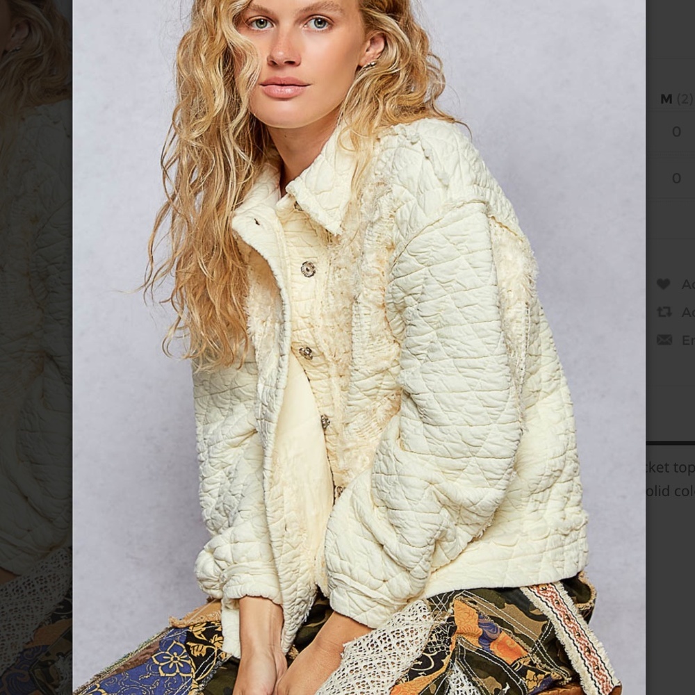🆕 POL Cream Quilted Jacket L. NWT!💥 - Picture 3 of 11
